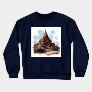 Handsome illustration of Bagan, Myanmar Crewneck Sweatshirt